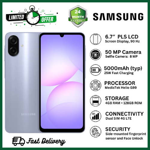 MEGA DEAL OFFERS🔥🔥🔥BRAND NEW SAMSUNG GALAXY A07 64GB/128GB+4GB 6.7" 90Hz Display 50MP Rear+8MP Front Cameras 5000mAh Battery 25W Fast Charging IP54 One UI 7 Android 15