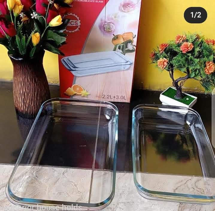 2 pc baking tin Oven Glass Baking Tin