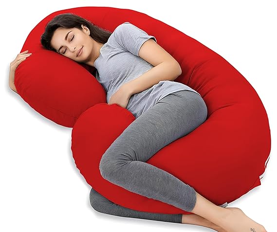 Ultra Soft comfortable C Shaped Pregnancy Pillow/Body Pillow/Maternity Pillow with 100% Cotton Zippered Cover