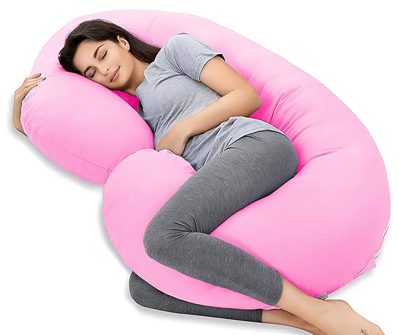 Ultra Soft comfortable C Shaped Pregnancy Pillow/Body Pillow/Maternity Pillow with 100% Cotton Zippered Cover