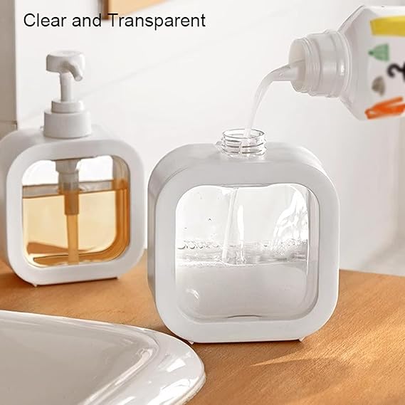Liquid Soap Dispenser, Portable Simple Modern Design Plastic Soap Dispenser, The Liquid is Transparent and Visible, Suitable for Bathroom, Bedroom and Kitchen Soap Dispensers