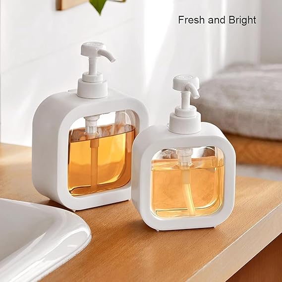 Liquid Soap Dispenser, Portable Simple Modern Design Plastic Soap Dispenser, The Liquid is Transparent and Visible, Suitable for Bathroom, Bedroom and Kitchen Soap Dispensers