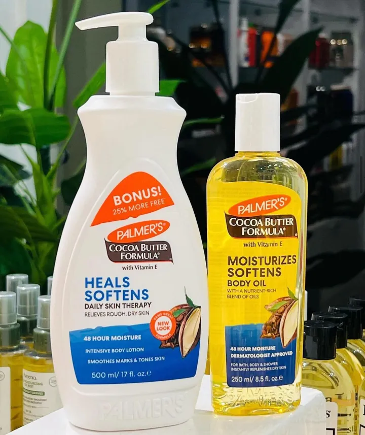 Palmer's Cocoa Butter Formula Daily Skin Therapy Body Lotion Plus Oil Deeply Moisturizes, Softens Skin, Fades Scars & Marks With Cocoa Butter, Vitamin E & Natural Oils
