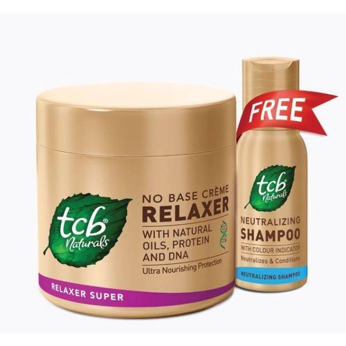 TCB Naturals NO BASE CRÈME RELAXER SUPER- 212 gm + Free 40gm Neutralizing Shampoo