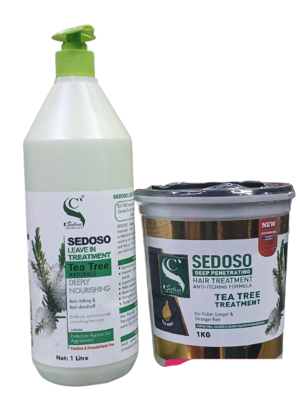 Sedoso Leave-in 1LTRs & Deep Penetrating Anti Itching Tea Tree Treatment 1KGs