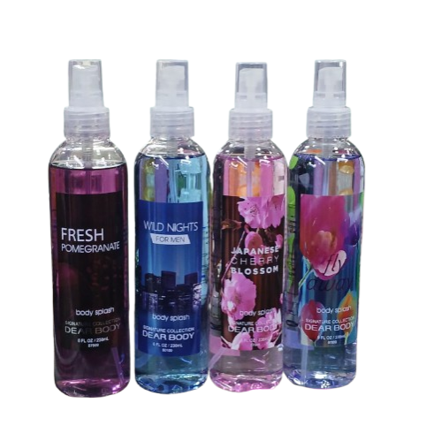 Dear Body Face Mists Fresh Pomegranate,  Wild Night For Men, japanese Cherry Bism, or Fly Away Body Splash
{Choose your flavour}