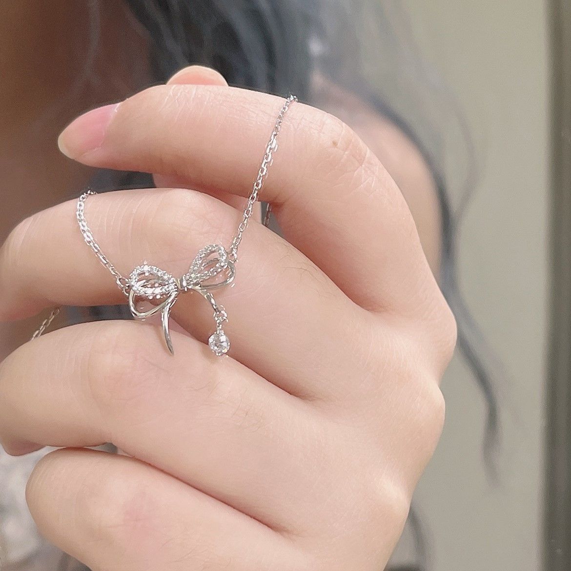 Women's Necklaces Double bow necklace Clavicle Chain Necklace Women's Jewelry