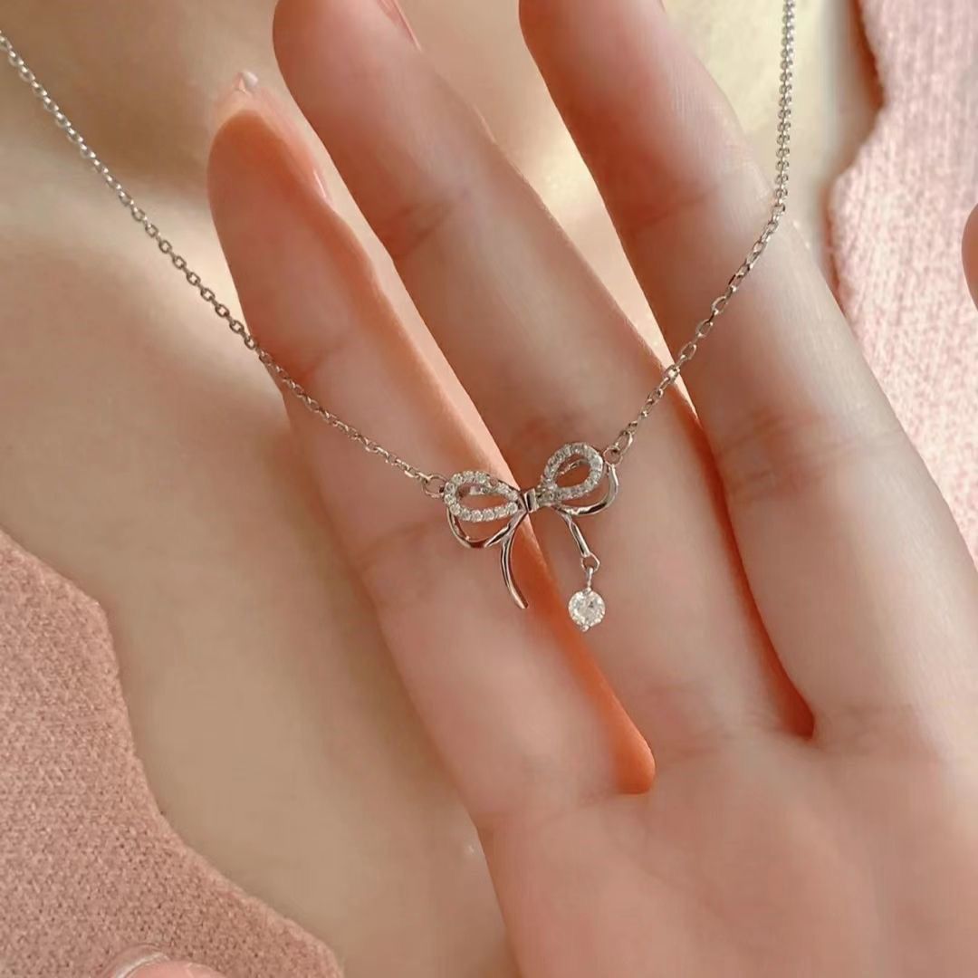 Women's Necklaces Double bow necklace Clavicle Chain Necklace Women's Jewelry