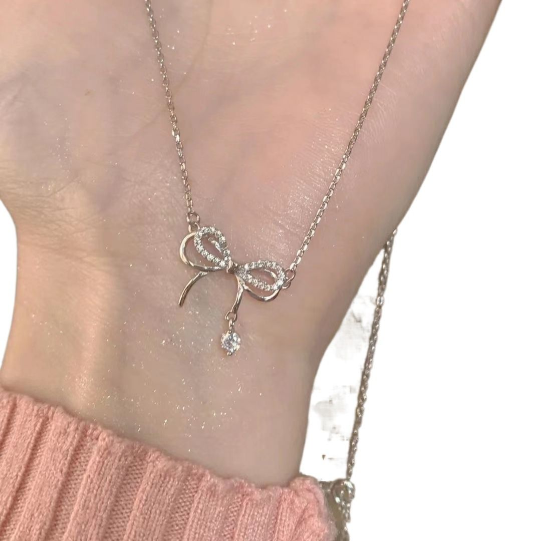 Women's Necklaces Double bow necklace Clavicle Chain Necklace Women's Jewelry