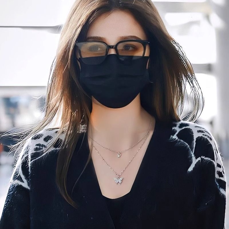Women's Jewelry Women's Necklaces Double layer full diamond butterfly necklace Clavicle Chain Sweater chain
