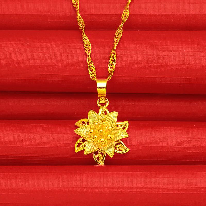 Women's Jewelry Gold Lily Necklace Women's Accessories Women's clavicle necklace