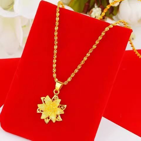 Women's Jewelry Gold Lily Necklace Women's Accessories Women's clavicle necklace