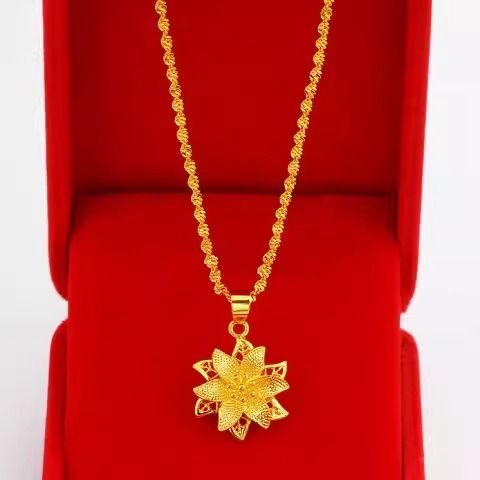 Women's Jewelry Gold Lily Necklace Women's Accessories Women's clavicle necklace