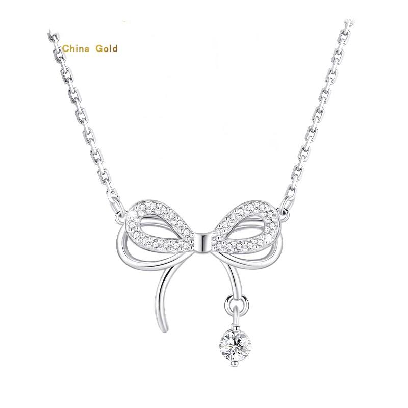 Women's Necklaces 2025 Women's Diamond Butterfly Drop Necklace Clavicle Chain Sweater chain