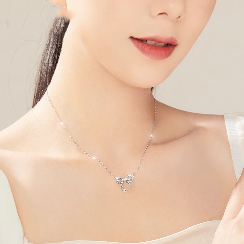 Women's Necklaces 2025 Women's Diamond Butterfly Drop Necklace Clavicle Chain Sweater chain