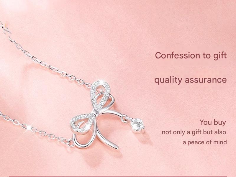 Women's Necklaces 2025 Women's Diamond Butterfly Drop Necklace Clavicle Chain Sweater chain