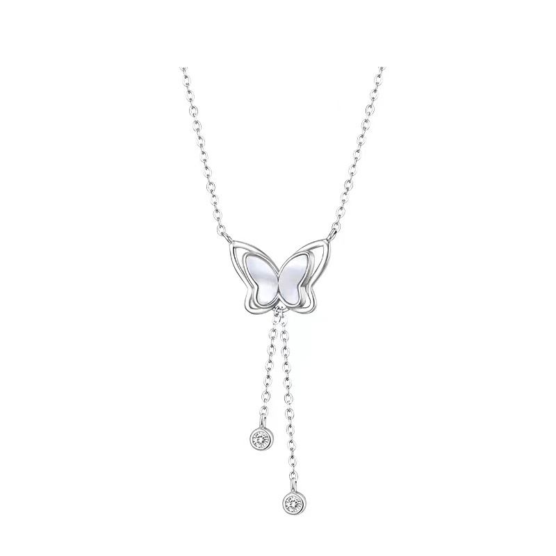 Women's Necklaces Bow Shell Tassel Necklace Clavicle Chain Sweater Chain