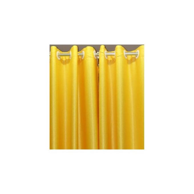 Yellow Mustard curtain 2pcs[1.5M+1.5M] +1pc White Shear-3PCS Set
