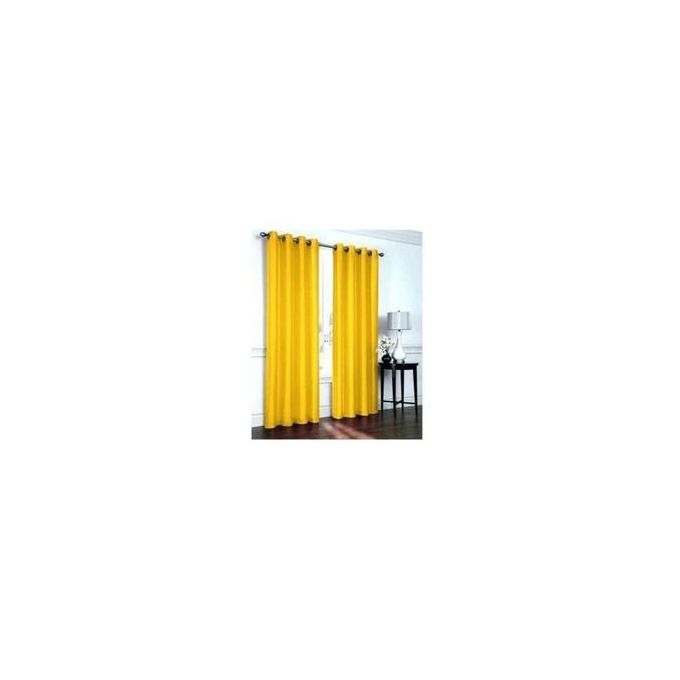 Yellow Mustard curtain 2pcs[1.5M+1.5M] +1pc White Shear-3PCS Set