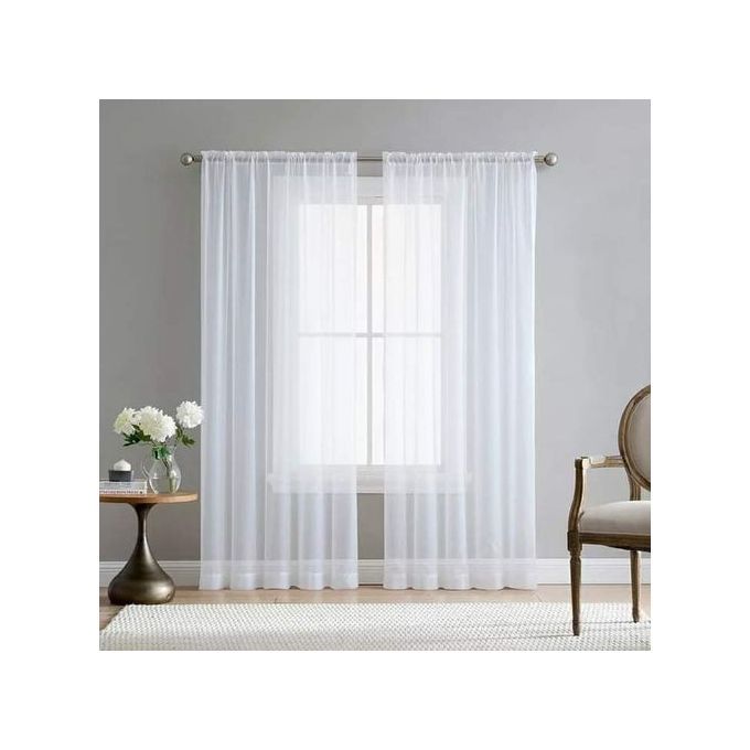 Black curtain 2pcs[1.5M+1.5M] +1pc White Shear-3PCS Set