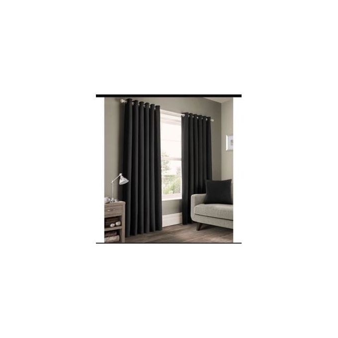 Black curtain 2pcs[1.5M+1.5M] +1pc White Shear-3PCS Set