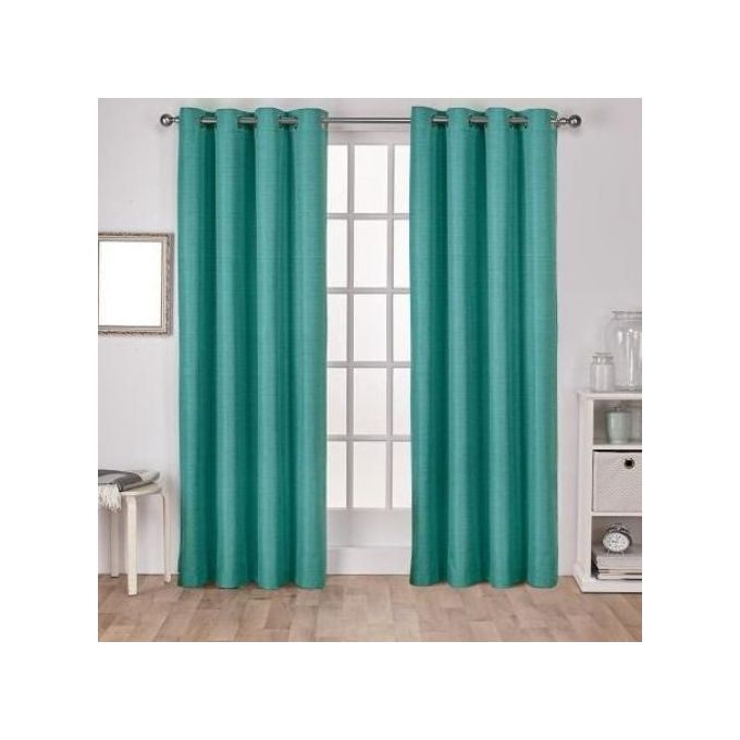 Turquoise blue curtain 2pcs[1.5M+1.5M] +1pc White Shear-3PCS Set