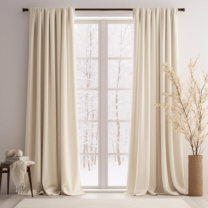Beige curtain 2pcs[1.5M+1.5M] +1pc White Shear-3PCS Set