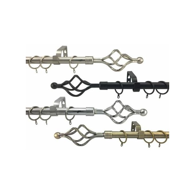 Modern Adjustable Double Black Curtain Rod for windows and doors