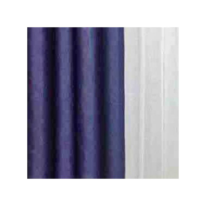 NAVY BLUE Curtain Set Containing 2Pcs Curtains and 1Pc  HEAVY WHITE SHEER