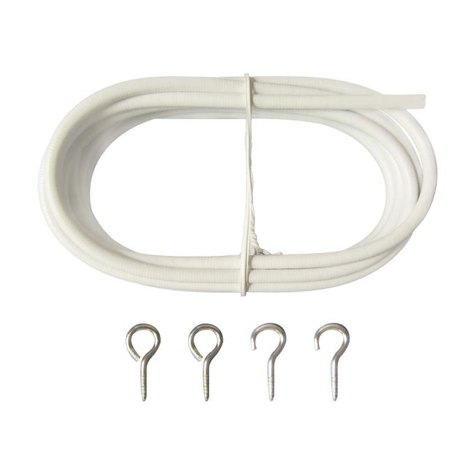 Curtain Wire With Strong Hooks (Window cord wire cable) + Threaded Hooks
