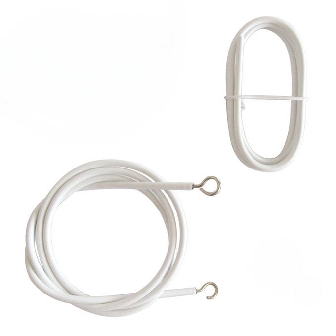 Curtain Wire With Strong Hooks (Window cord wire cable) + Threaded Hooks