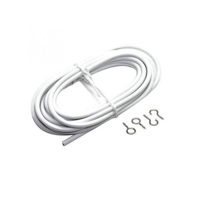 Curtain Wire With Strong Hooks (Window cord wire cable) + Threaded Hooks