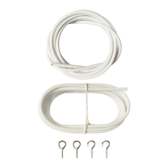 Curtain Wire With Strong Hooks (Window cord wire cable) + Threaded Hooks