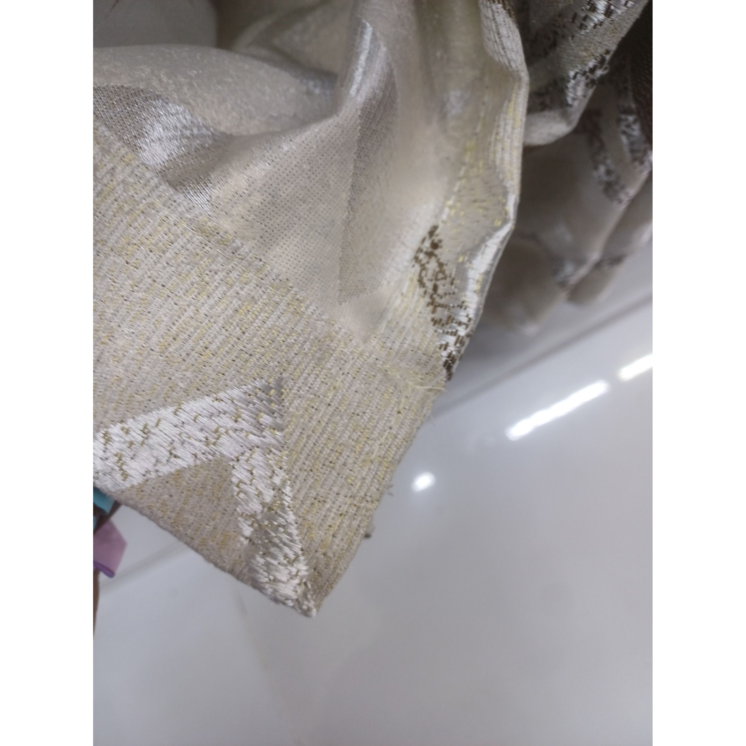 Super Heavy 2pcs curtain: (Light Grey-Brown-Silver-patterned design) for window and door (with white sheer option available)
