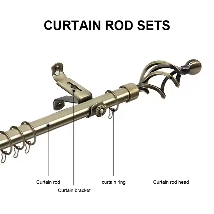 New Extendable double Curtain Rod for windows and doors, Ideal for Hoisting Curtains and Sheers With Ease For Modern Look, Available in 2M, 3M and 4M, All With a Diameter of 28MM and Easy Setup
