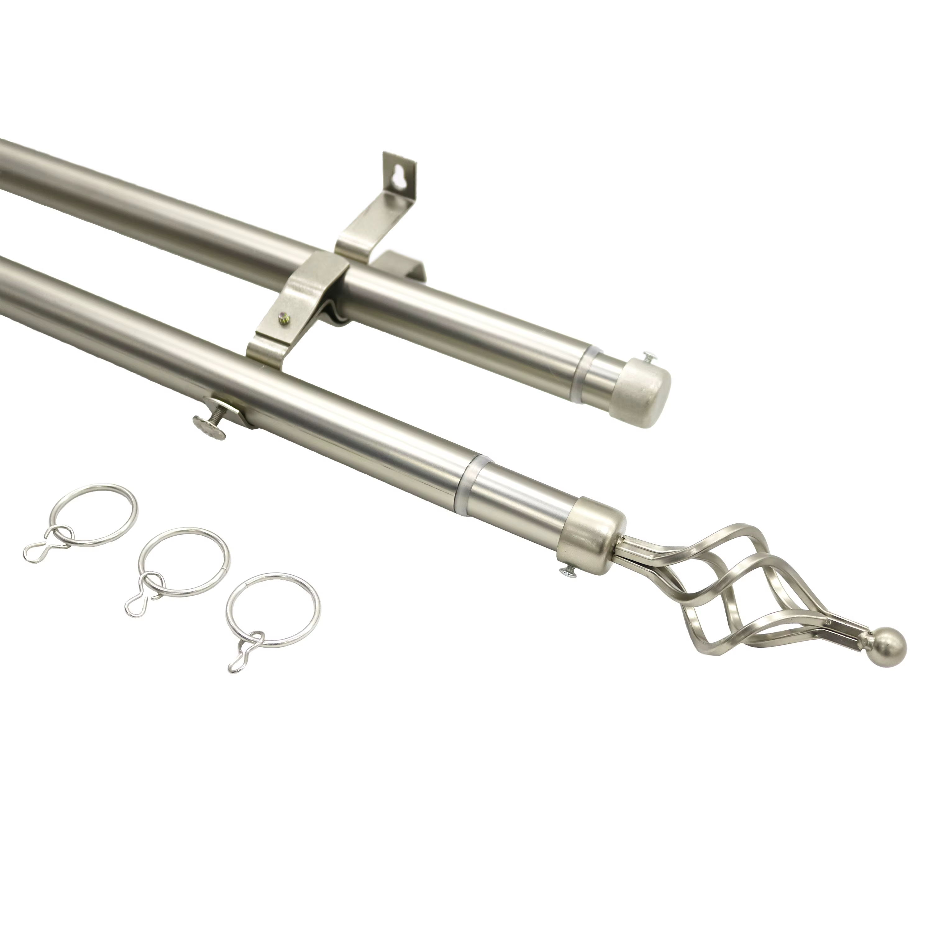 New Extendable double Curtain Rod for windows and doors, Ideal for Hoisting Curtains and Sheers With Ease For Modern Look, Available in 2M, 3M and 4M, All With a Diameter of 28MM and Easy Setup