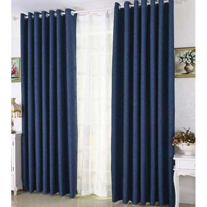 Navy Blue Curtain And Sheers For Window And Door Sitting Room Bedroom And Balcony