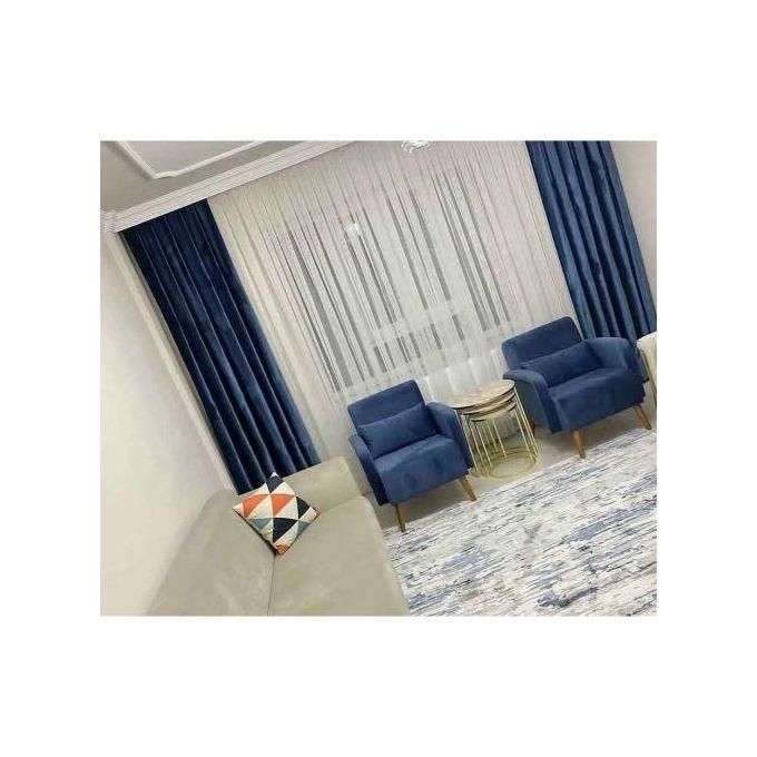 Navy Blue Curtain And Sheers For Window And Door Sitting Room Bedroom And Balcony