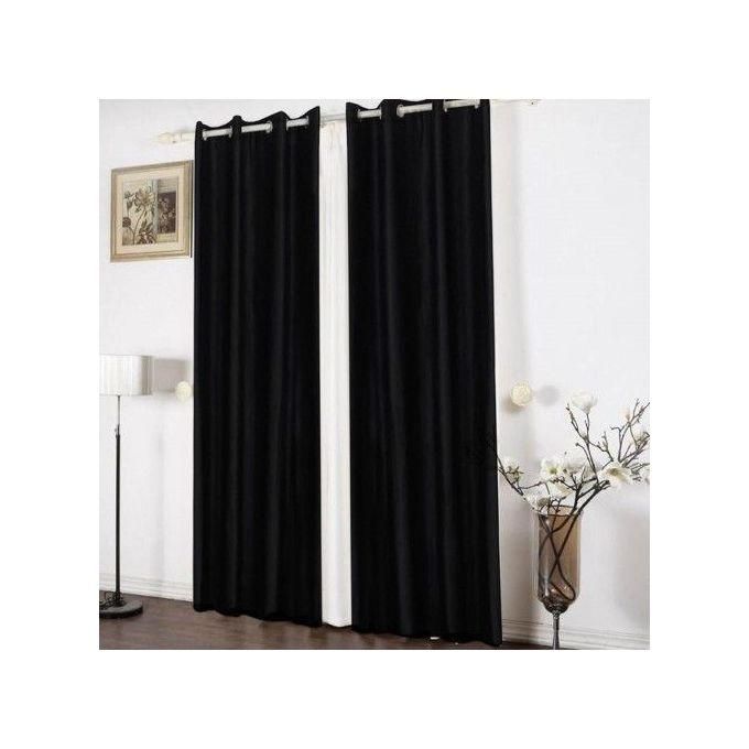 2PCS Modern Black Blackout Window Curtains For Living Room/bedroom/dining Room/study Room/home Office (exclusive Sheer)