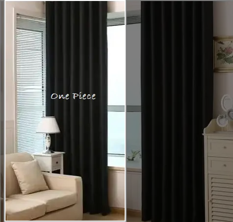 1Pc Black  Curtain For Window And Door Sitting Room Bedroom And Balcony. Note: Please Carefully Select Your Preferred Number of Pieces/Panels and their respective lengths.