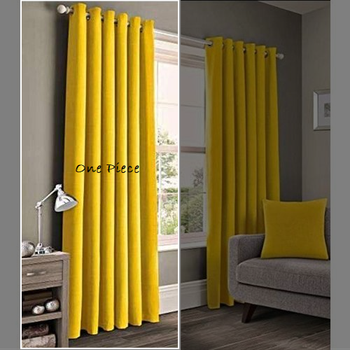 ONE PIECE OF  MUSTARD YELLOW  CURTAIN for your living room windows (select your preferred length for each piece as well as number of pieces you need)