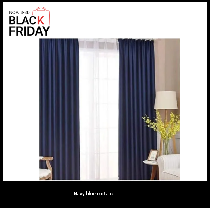 Navy Blue Curtain For Window And Door Sitting Room Bedroom And Balcony with HEAVY SHEER option. Note: Please Carefully Select Your Preferred Number of Pieces/Panels and their respective lengths.