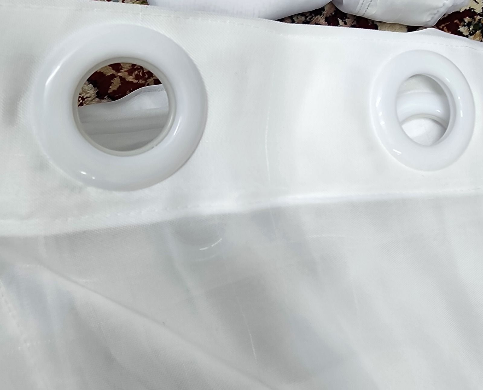 2Pcs Blackout Curtain with Eyelet Header with 1Pc white HEAVY Sheer with Eyelet header Design