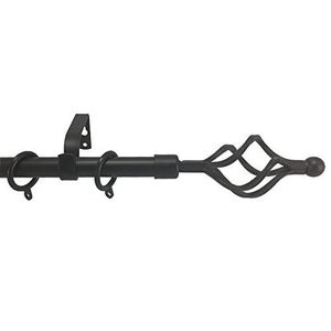 New Extendable single BLACK Curtain Rod for windows and doors, Ideal for Hoisting Curtains and Sheers With Ease For Modern Look, Available in 2M, 3M and 4M, All With a Diameter of 28MM and Easy Setup