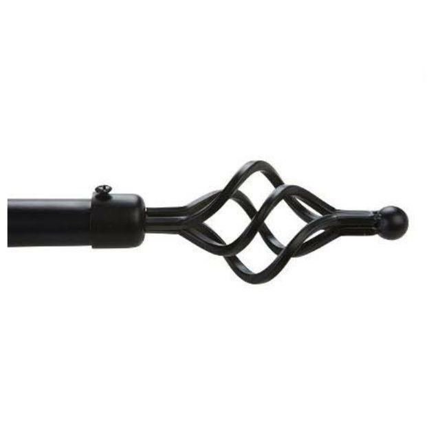 New Extendable single BLACK Curtain Rod for windows and doors, Ideal for Hoisting Curtains and Sheers With Ease For Modern Look, Available in 2M, 3M and 4M, All With a Diameter of 28MM and Easy Setup