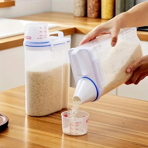 2kg Airtight Graduated Cereal Container With Measuring Cup Cereal Dispenser Food Storage Container Cereal Storage Container