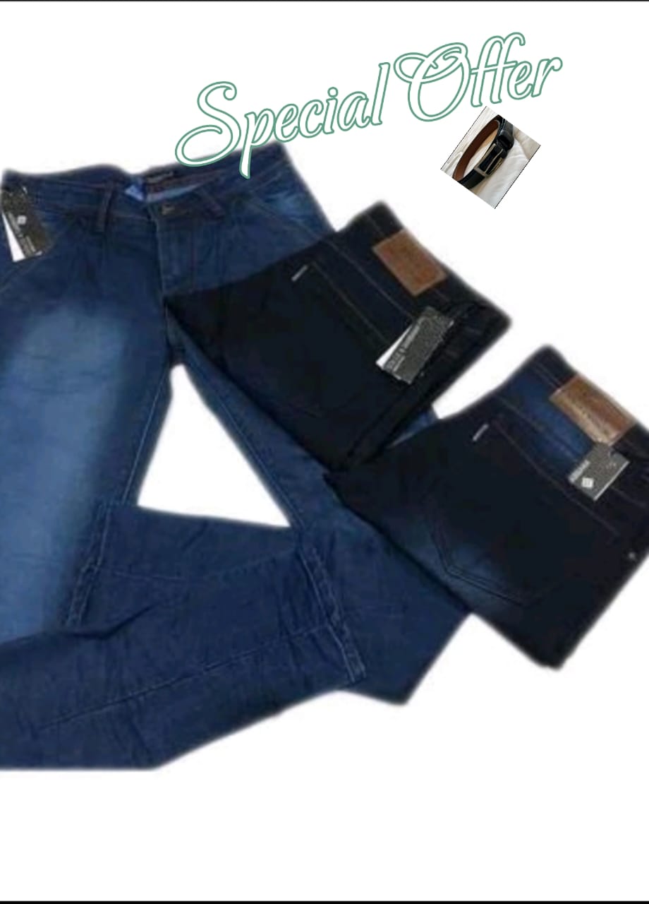 Fashion Comfortable Slim Fit Jeans For Men - 3 Pack WITH A FREE BELT.Slim fit jeans Men's Jeans Trouser Stylish Pocketed. Uppermost superiority great look. Straight Fit men’s Jeans. Very comfortable t
