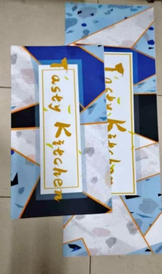 2 PC KITCHEN MATS RUBBER BOTTOM  This kitchen mat is a stylish and practical addition to any home. Its durable material provides comfort while standing, making it perfect for your kitchen, laundry roo