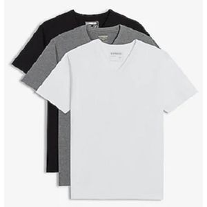 3 In 1 Men's V-Neck Cotton T-Shirts Short sleeve