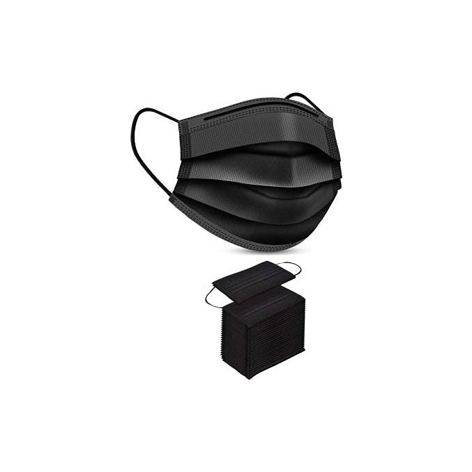 Disposable Protective Face Mask 3ply 50pcs Pack-Black
